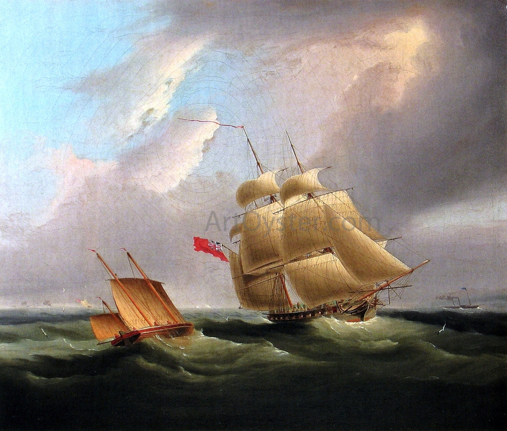 James E Buttersworth A Sloop-of-War - Canvas Print