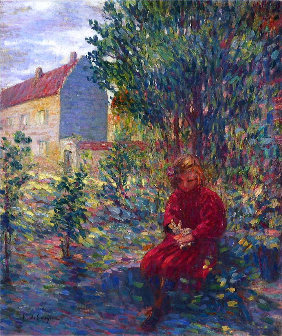 Henri Lebasque A Small Girl with Her Doll - Canvas Print