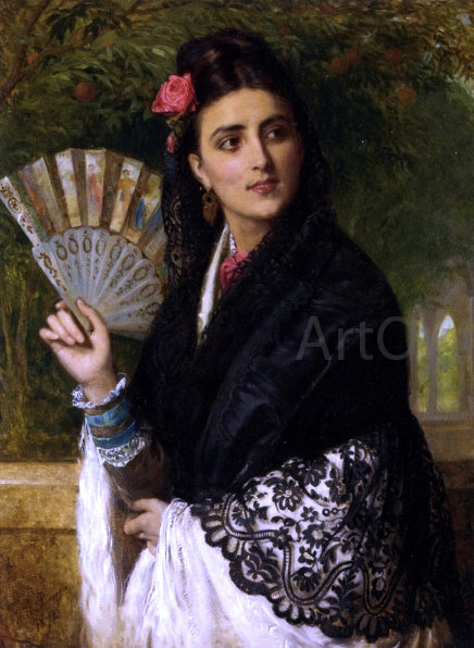 John Bagnold Burgess A Spanish Beauty - Canvas Print