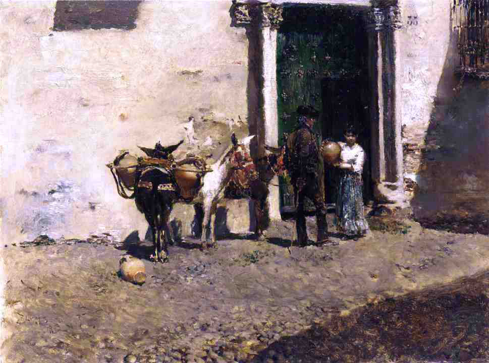 Robert Frederick Blum A Spanish Water Carrier (Toledo) - Canvas Print
