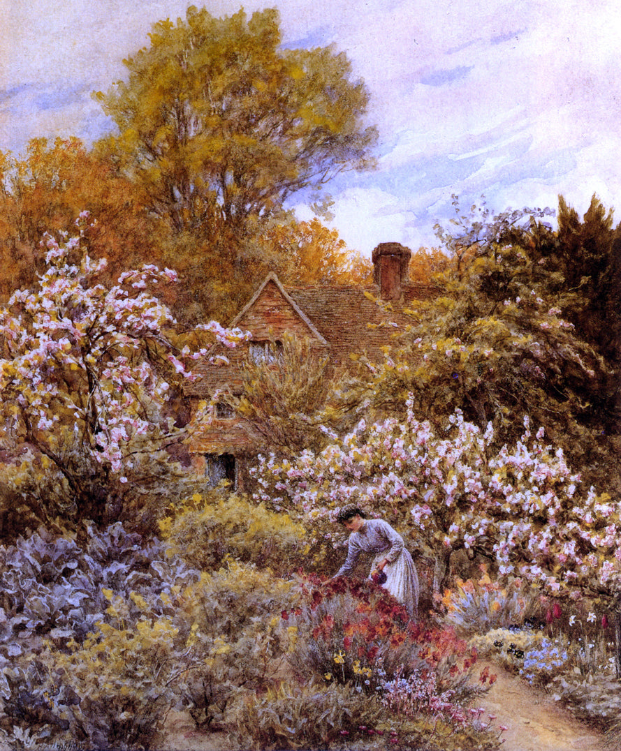 Helen Allingham A Spring Garden - Canvas Print