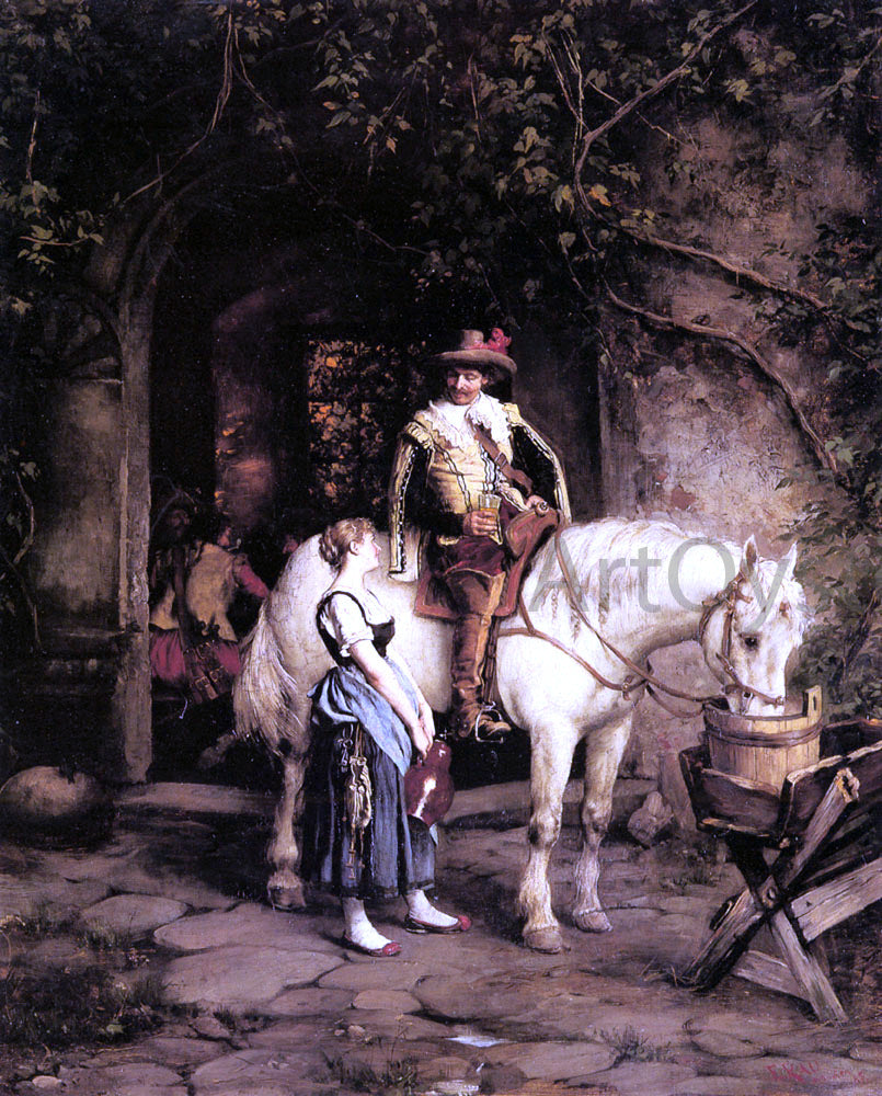 Emil Rau A Stop at the Tavern - Canvas Print