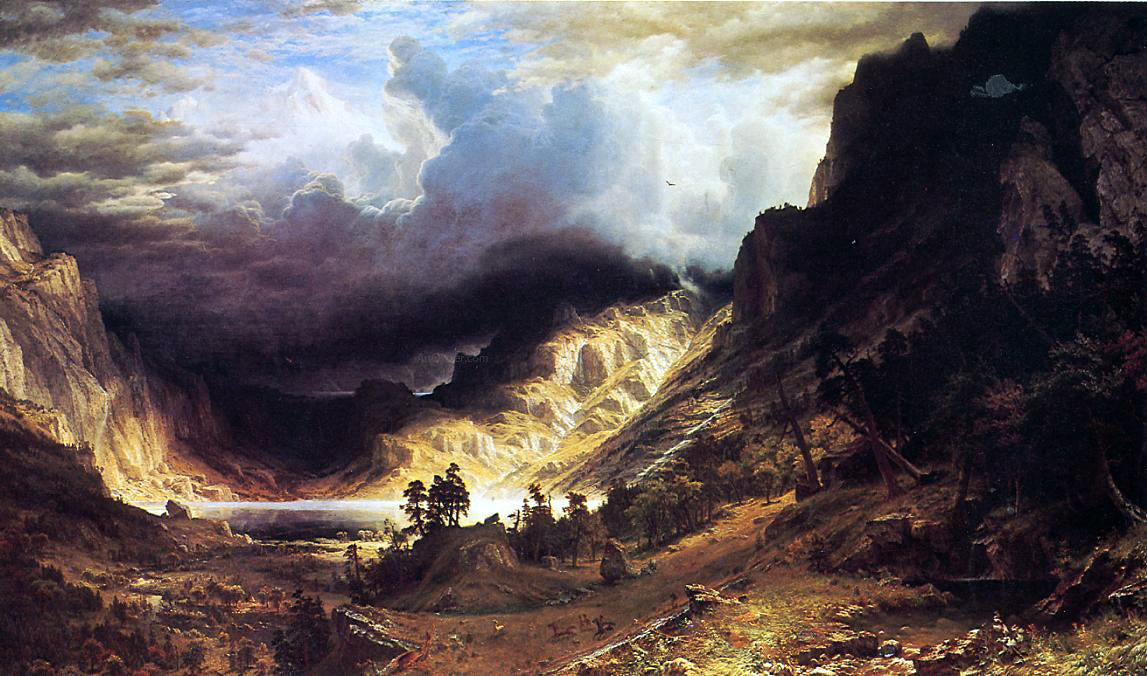 Albert Bierstadt A Storm in the Rocky Mountains - Canvas Print