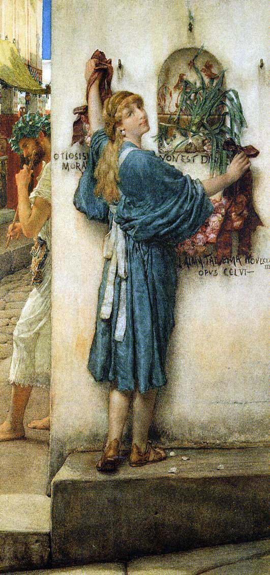 Sir Lawrence Alma-Tadema A Street Altar - Canvas Print