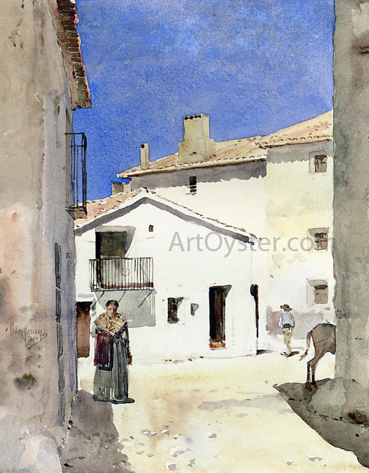 Frederick Childe Hassam A Street in Denia, Spain - Canvas Print