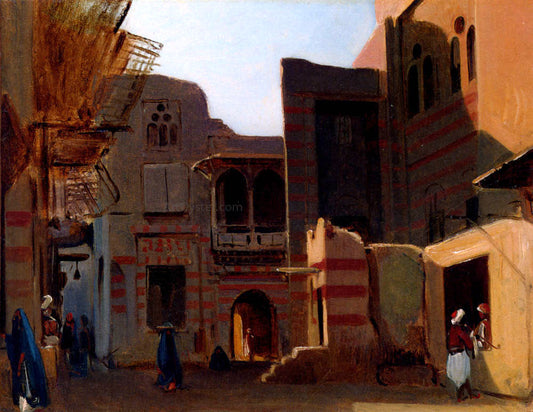 Jean-Baptiste-Adolphe Gibert A Street In Old Cairo - Canvas Print