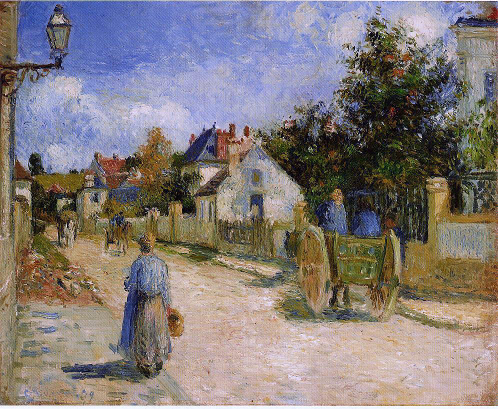 Camille Pissarro A Street in Pontoise - Canvas Print