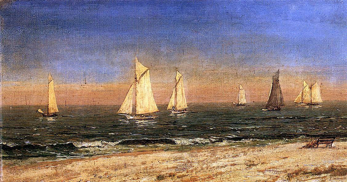 Jasper Francis Cropsey A Study at Long Beach - Canvas Print