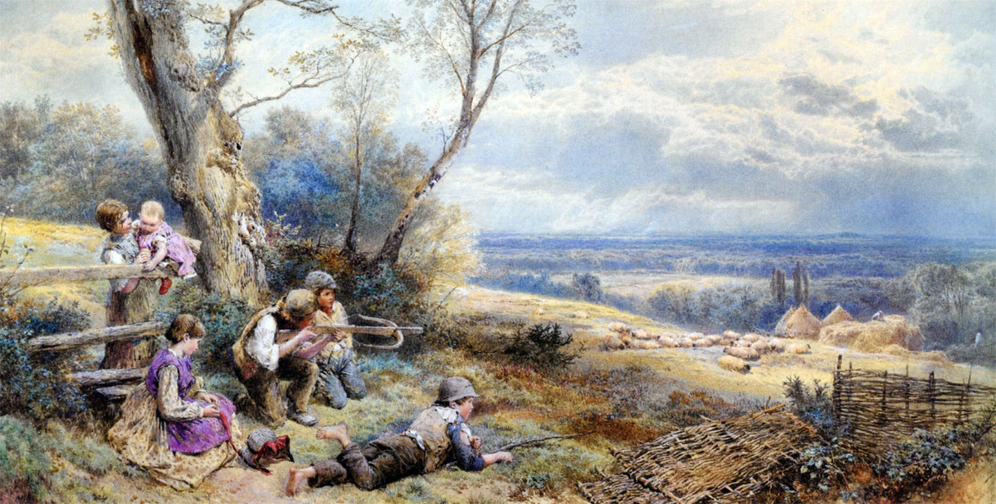 Myles Birket Foster A Sure and Steady Aim - Canvas Print