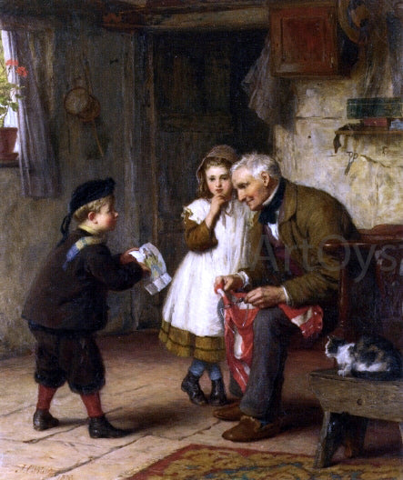 James Clarke Waite A Surprise for Grandfather - Canvas Print