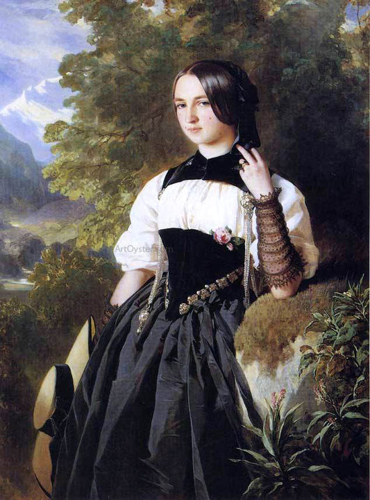 Franz Xavier Winterhalter Swiss Girl from Interlaken - Canvas Print