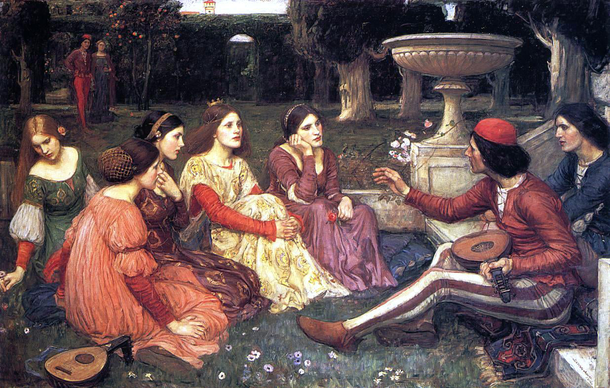 John William Waterhouse A Tale from the Decameron - Canvas Print