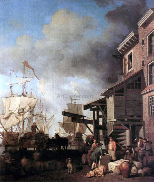 Samuel Scott A Thames Wharf - Canvas Print