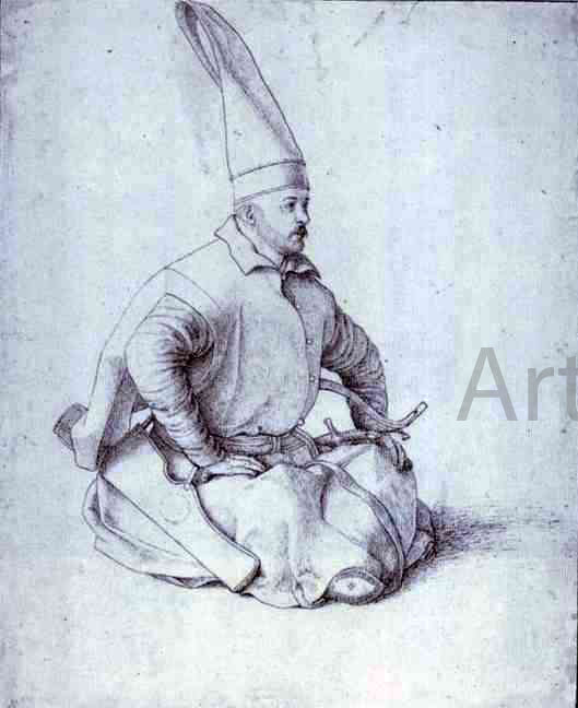 Gentile Bellini A Turkish Janissary - Canvas Print