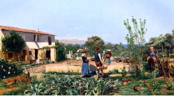 Jean-Charles Messonier A Vegetable Garden in Provence - Canvas Print