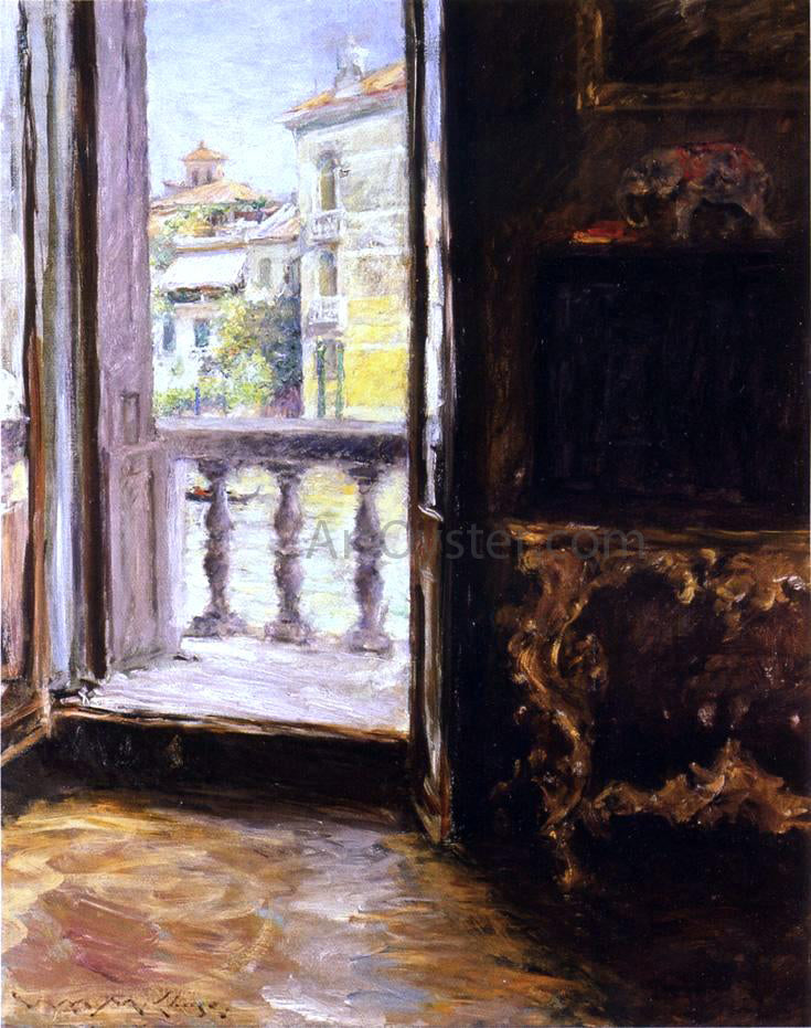 William Merritt Chase A Venetian Balcony - Canvas Print