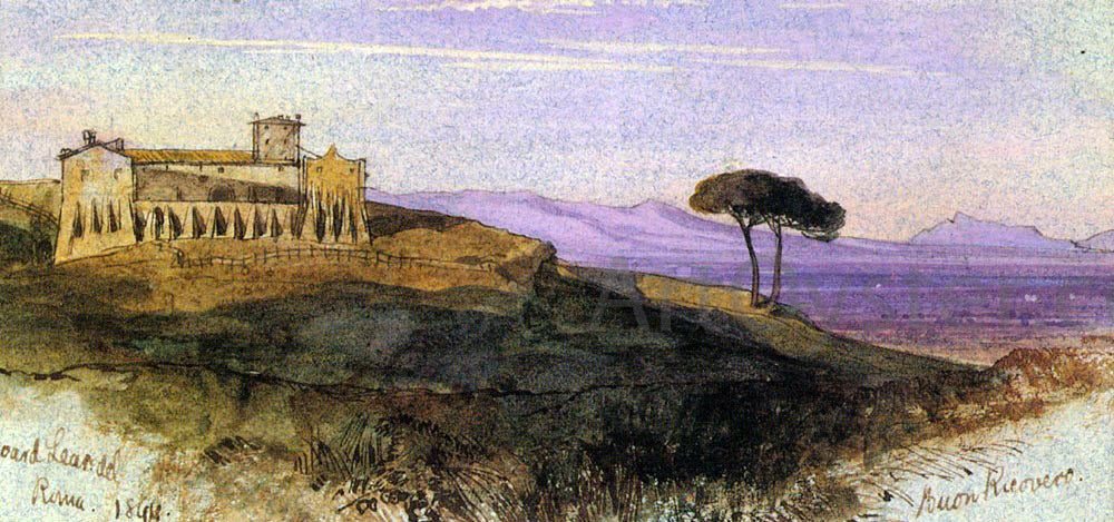 Edward Lear A View in the Roman Campagna - Canvas Print