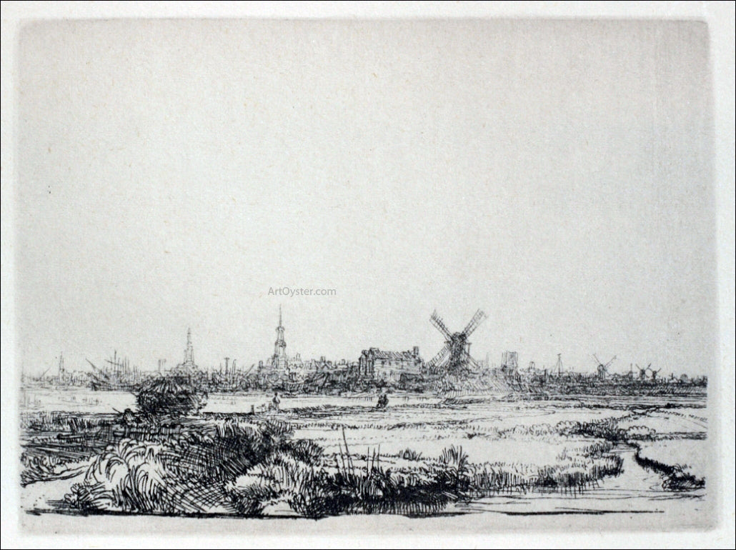 Rembrandt Van Rijn View of Amsterdam - Canvas Print