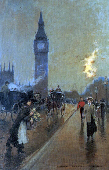 Georges Stein A View of Big Ben, London - Canvas Print