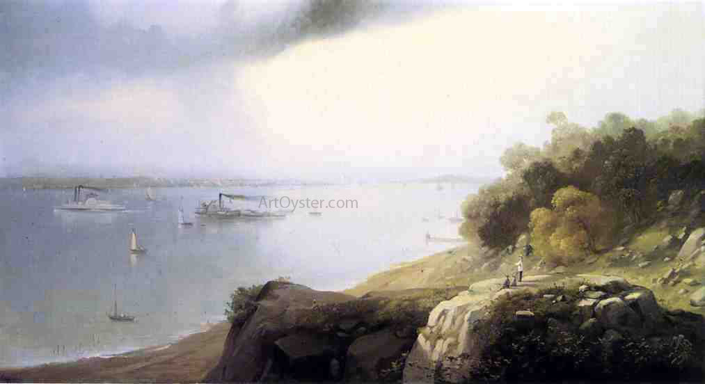 Andrew W Melrose View of New York From Castle Point, Hoboken - Canvas Print