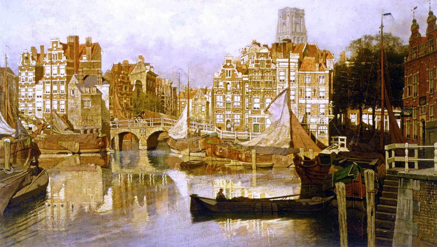 Johannes Karel Klinkenberg A View of the Blaak Rotterdam - Canvas Print