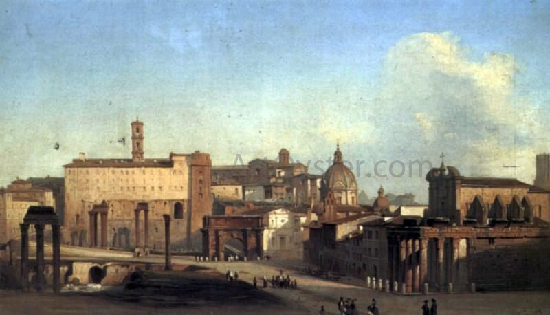 Ippolito Caffi A View Of The Forum - Canvas Print
