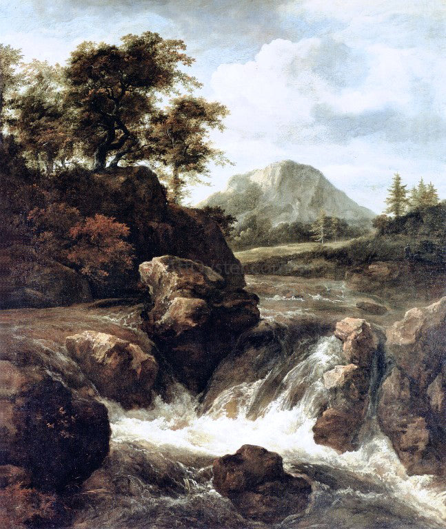 Jacob Van Ruisdael A Waterfall - Canvas Print