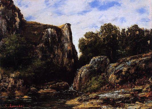 Gustave Courbet A Waterfall in the Jura - Canvas Print