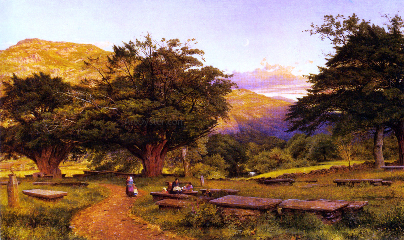 Benjamin Williams Leader A Welsh Churchyard - Canvas Print