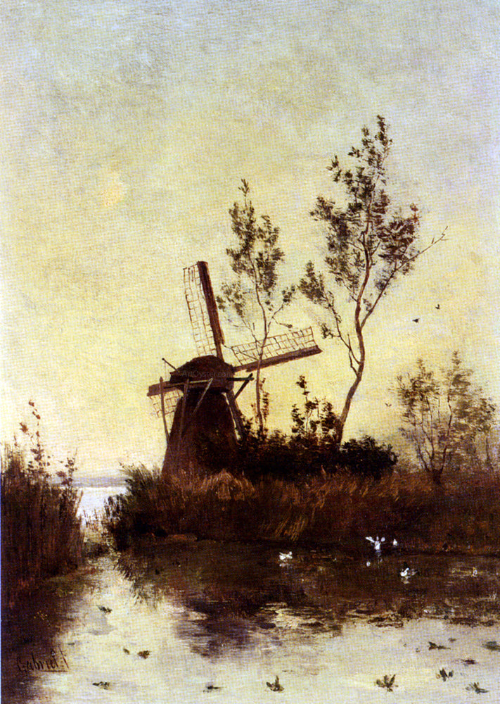 Paul Constantine Gabriel Windmill At Dusk - Canvas Print