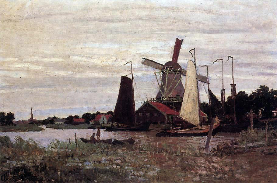 Claude Oscar Monet Windmill at Zaandam - Canvas Print