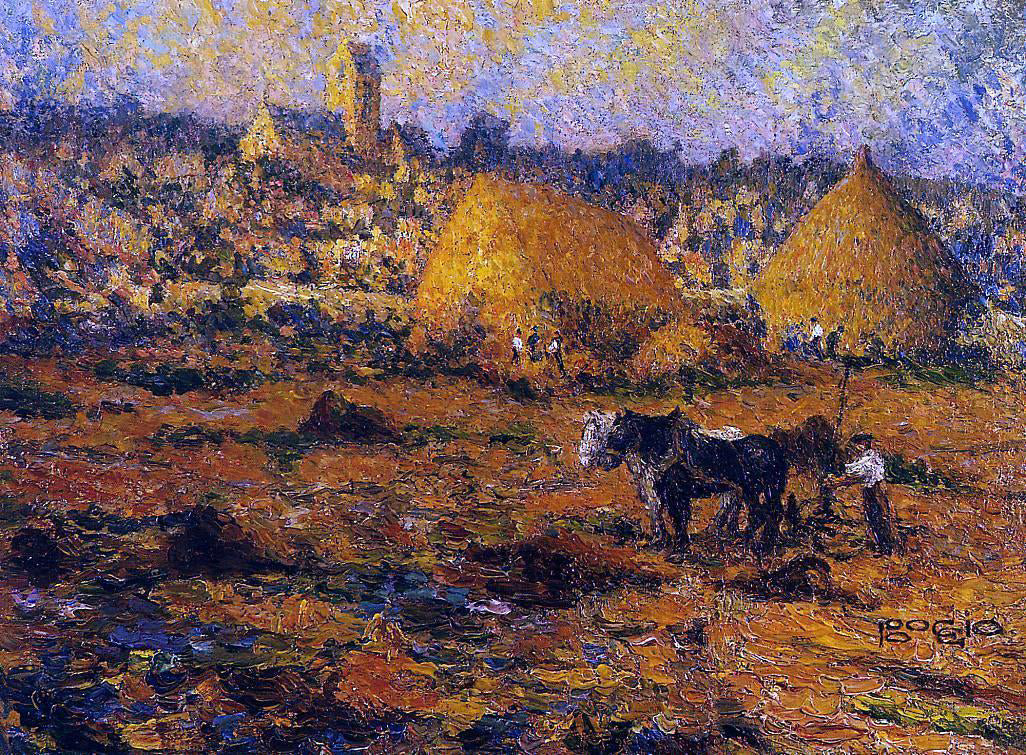 Emilio Boggio Winter Afternoon in Auvers - Canvas Print