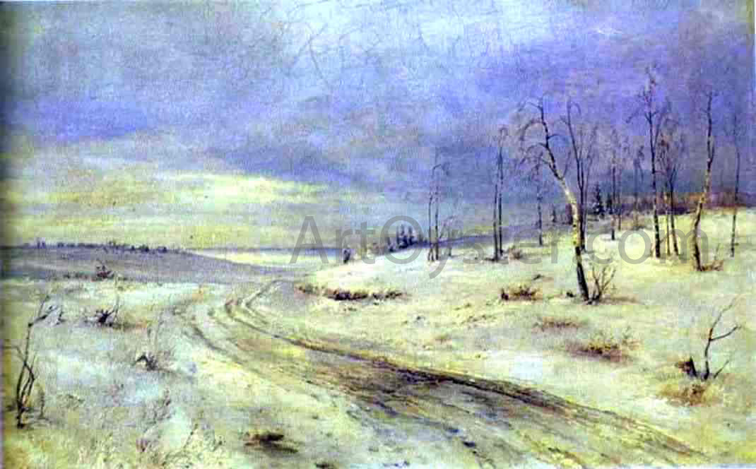 Alexei Kondratevich Savrasov A Winter Road - Canvas Print