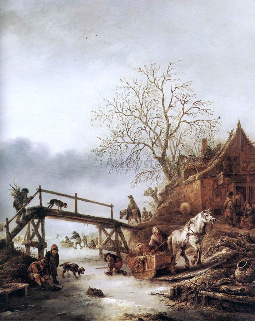 Isaac Van Ostade A Winter Scene - Canvas Print