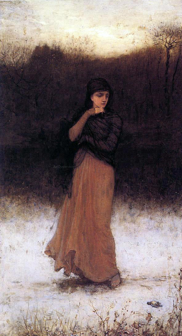 George Henry Boughton Wintry Contemplation - Canvas Print