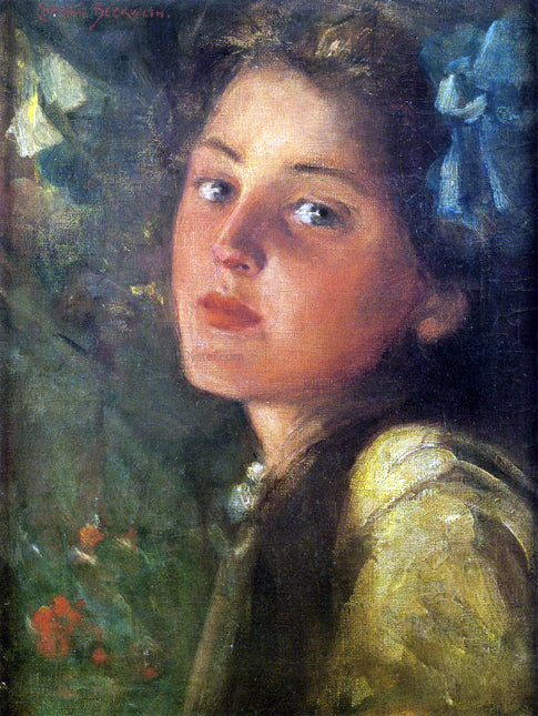 James Carroll Beckwith A Wistful Look - Canvas Print