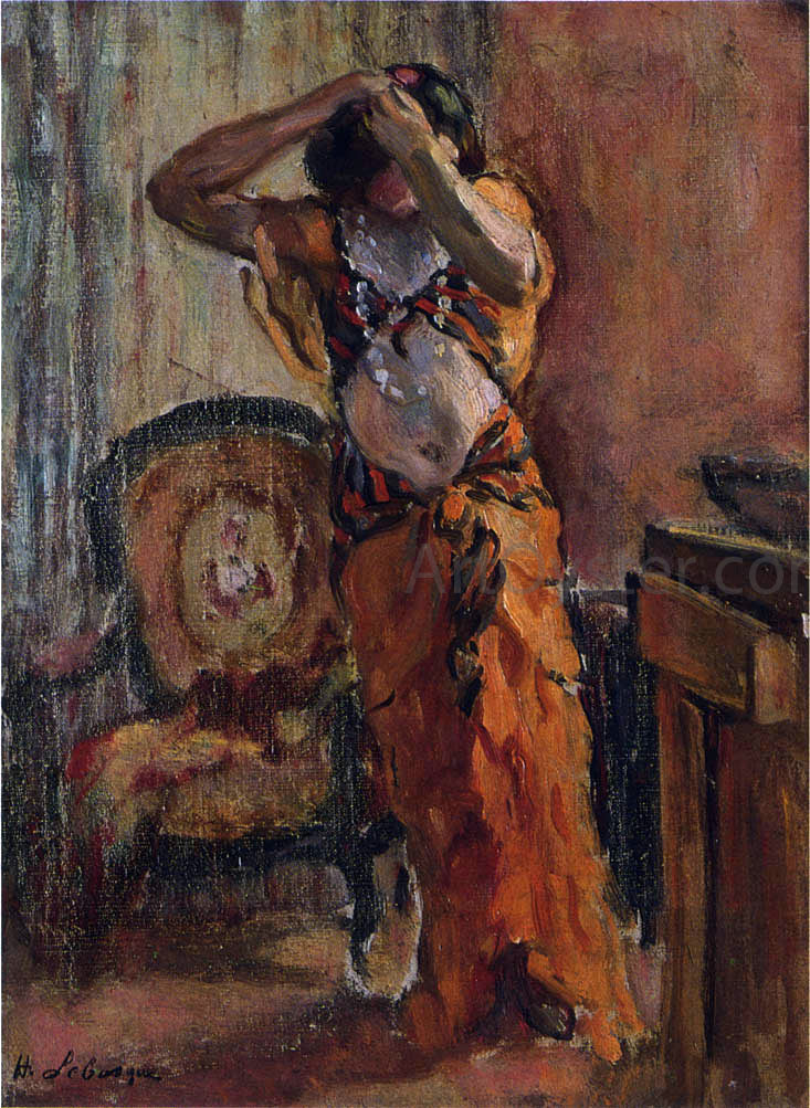 Henri Lebasque A Woman Dressing - Canvas Print
