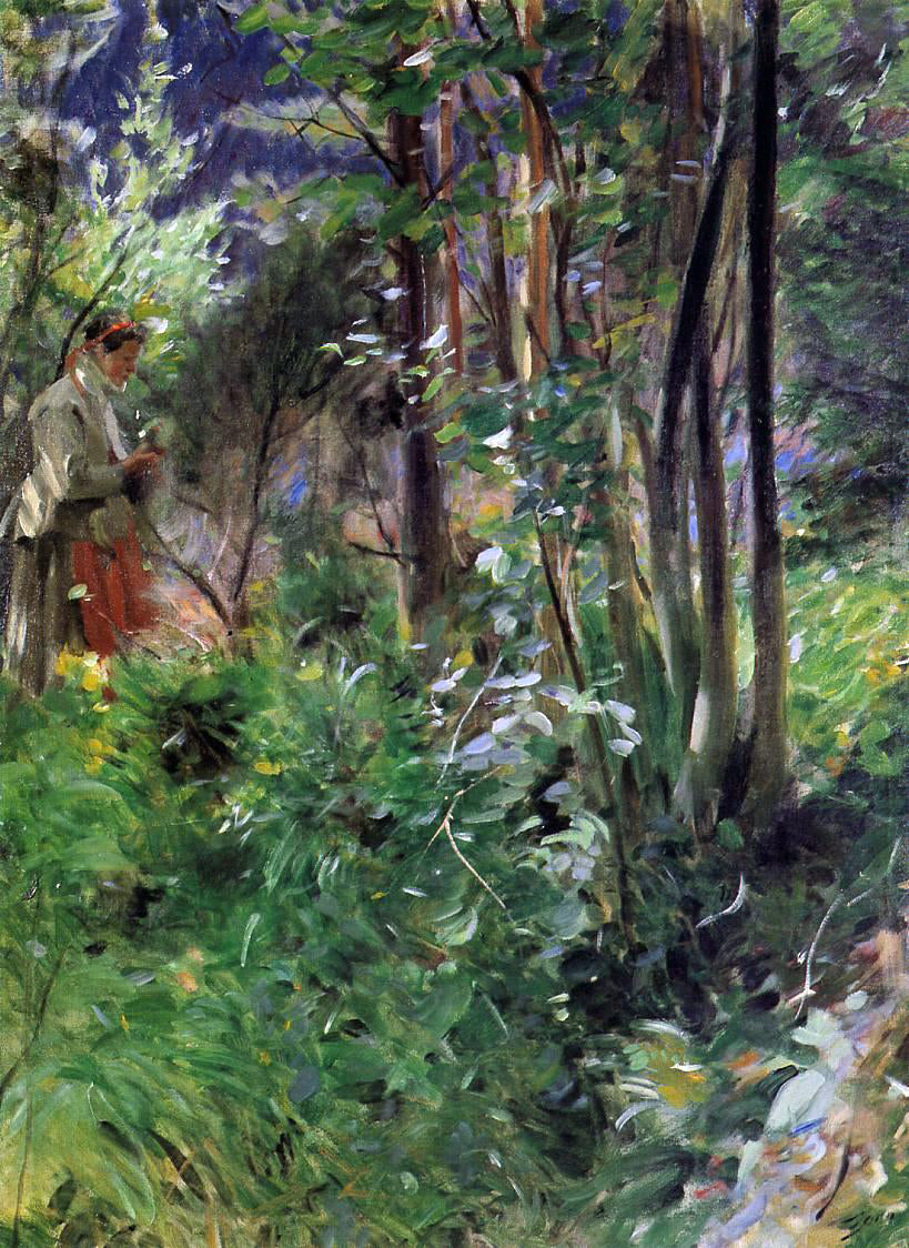 Anders Zorn A Woman in a Forest - Canvas Print