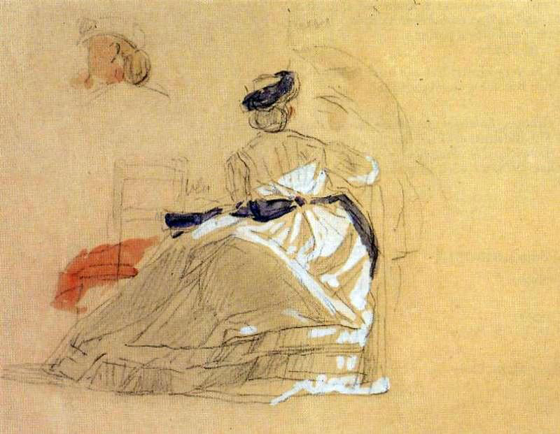 Eugene-Louis Boudin A Woman on the Beach - Canvas Print