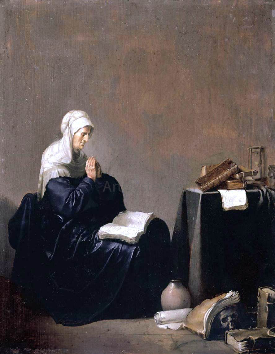 Willem De Poorter A Woman Praying - Canvas Print