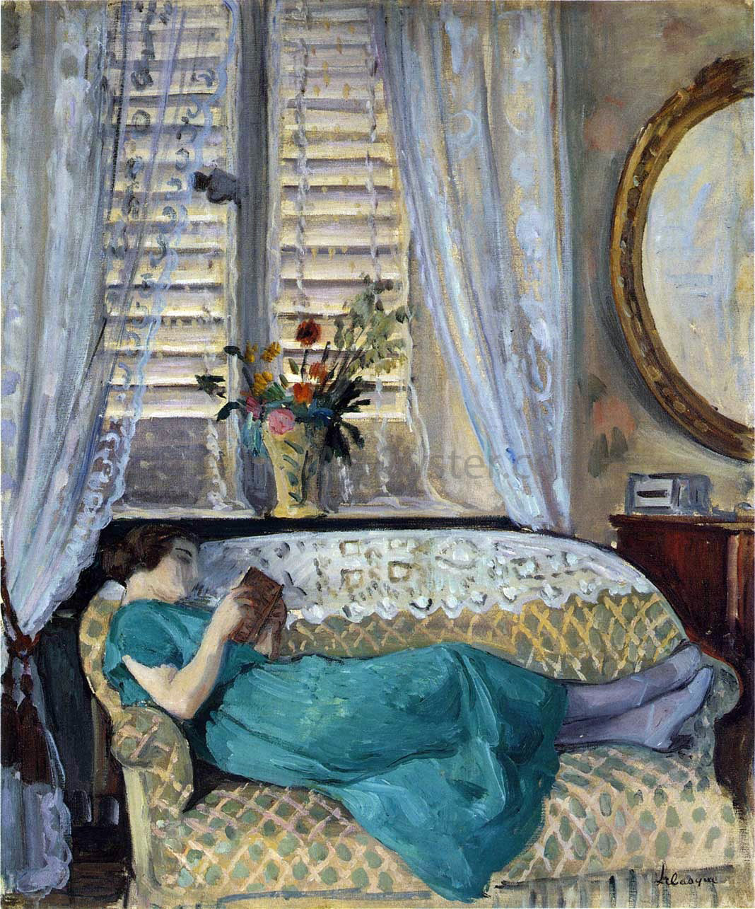 Henri Lebasque A Woman Reading - Canvas Print