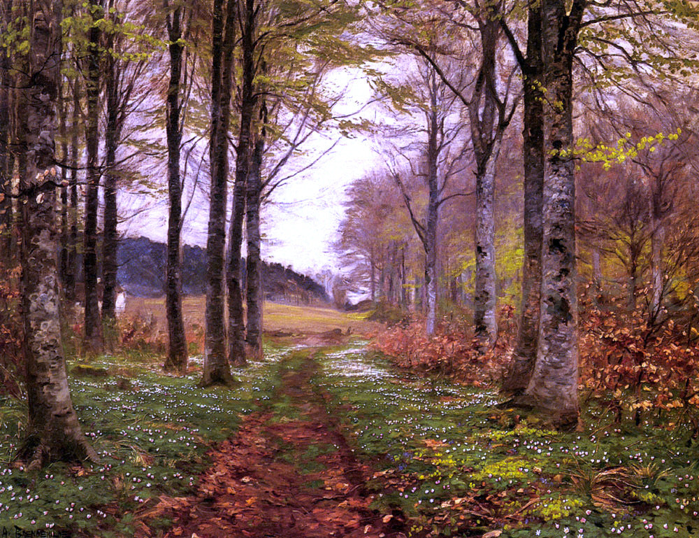 Hans Anderson Brendekilde A Woodland Landscape - Canvas Print