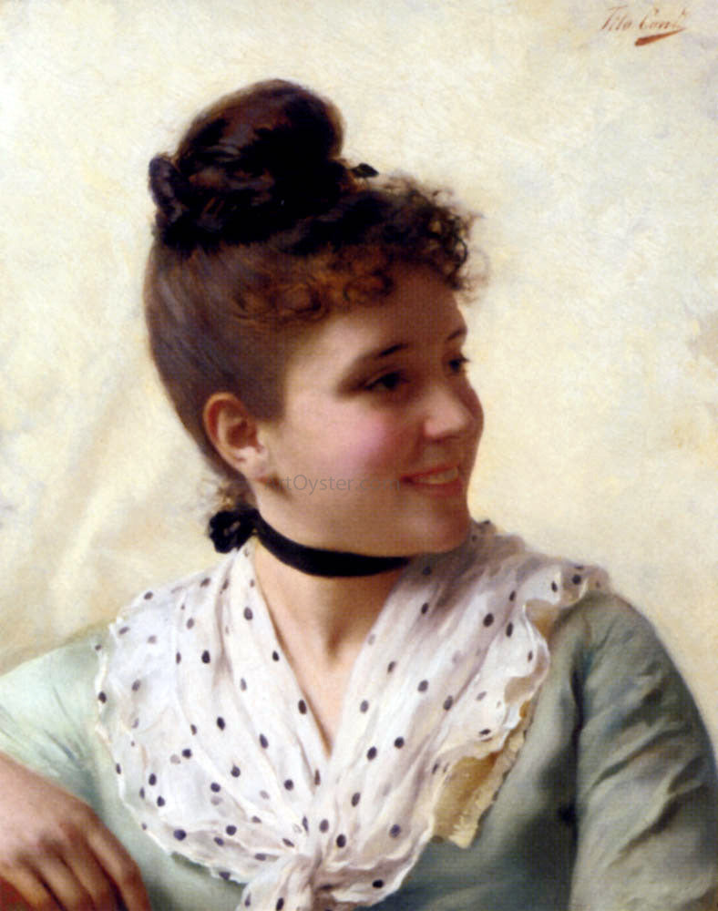 Tito Conti A Young Beauty - Canvas Print