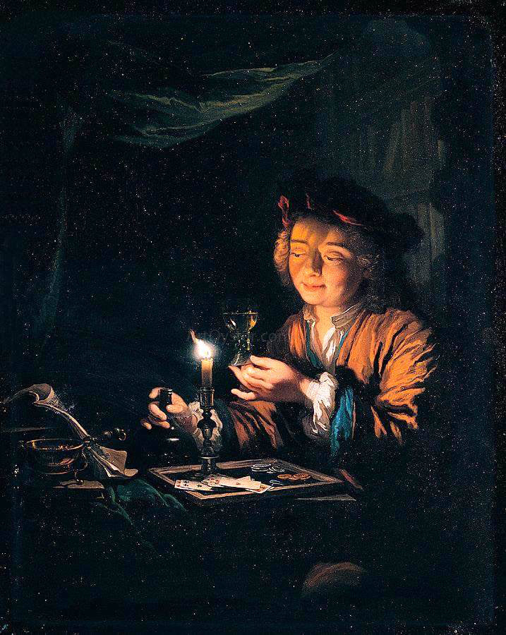 Arnold Boonen A Young Man Seated at a Table - Canvas Print