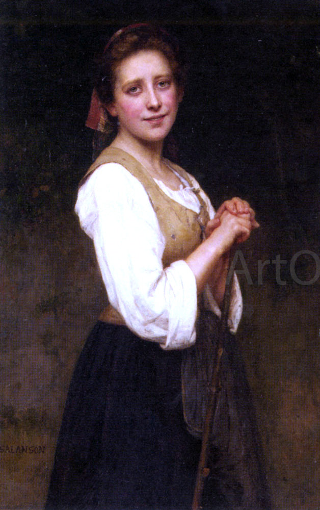 Eugenie Marie Salanson A Young Shepherdess - Canvas Print
