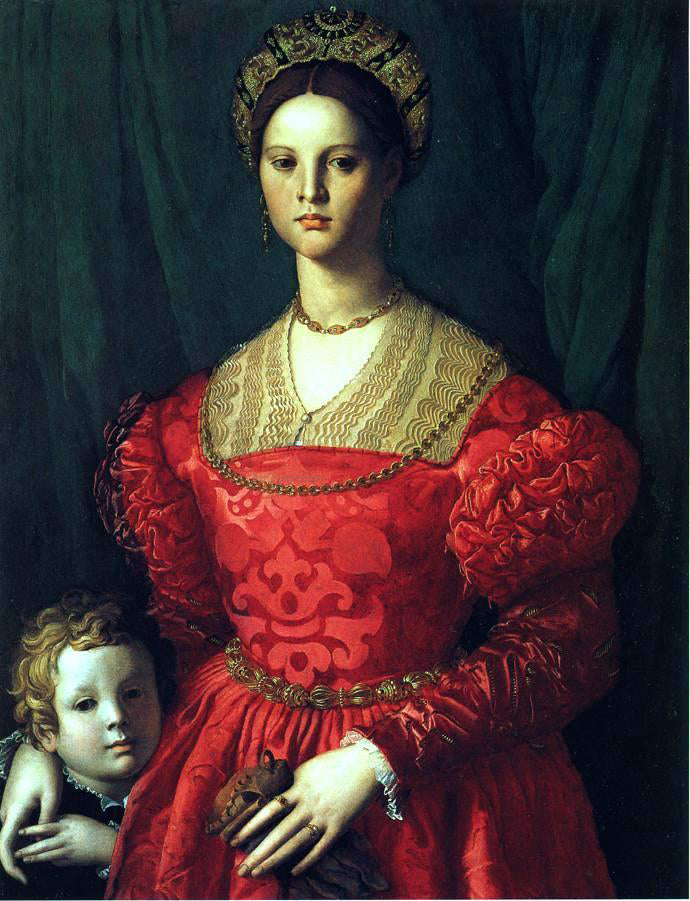 Agnolo Bronzino A Young Woman and her Little Boy - Canvas Print