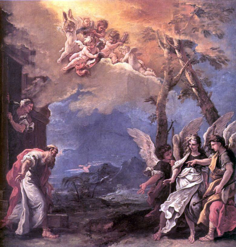 Sebastiano Ricci Abraham and Angels - Canvas Print