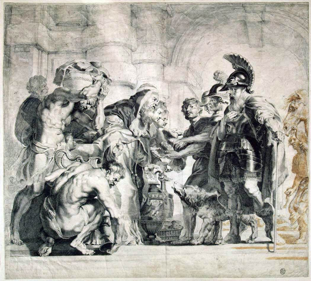 Jan Witdoeck Abraham and Melchizedech - Canvas Print