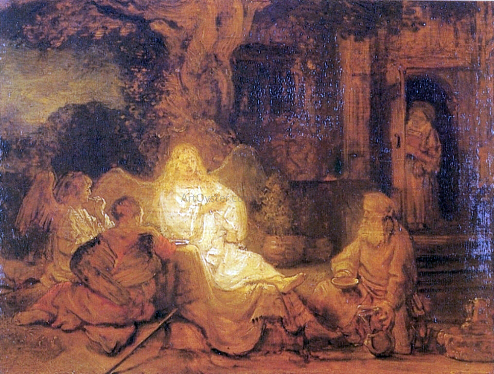 Rembrandt Van Rijn Abraham and the Angels - Canvas Print