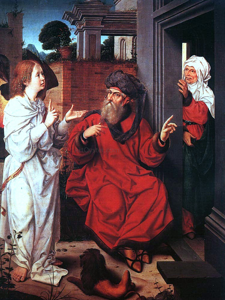 Jan Provost Abraham, Sarah, and the Angel - Canvas Print